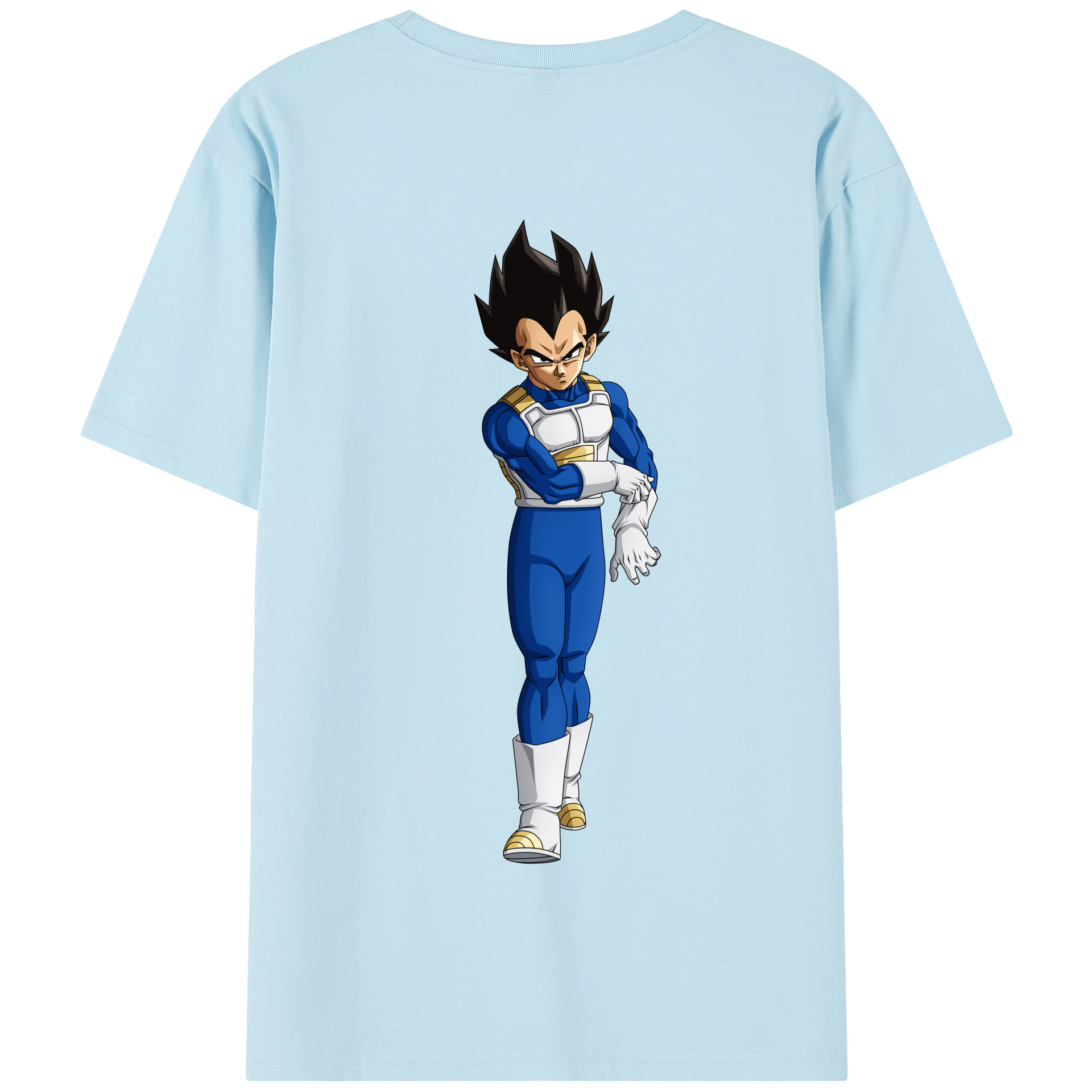 （画像用） ドラゴンボール ベジータ四世（Bejīta Yonsei）DRAGON BALL Vegeta IV 綿100％半袖Tシャツ（背面プリント）